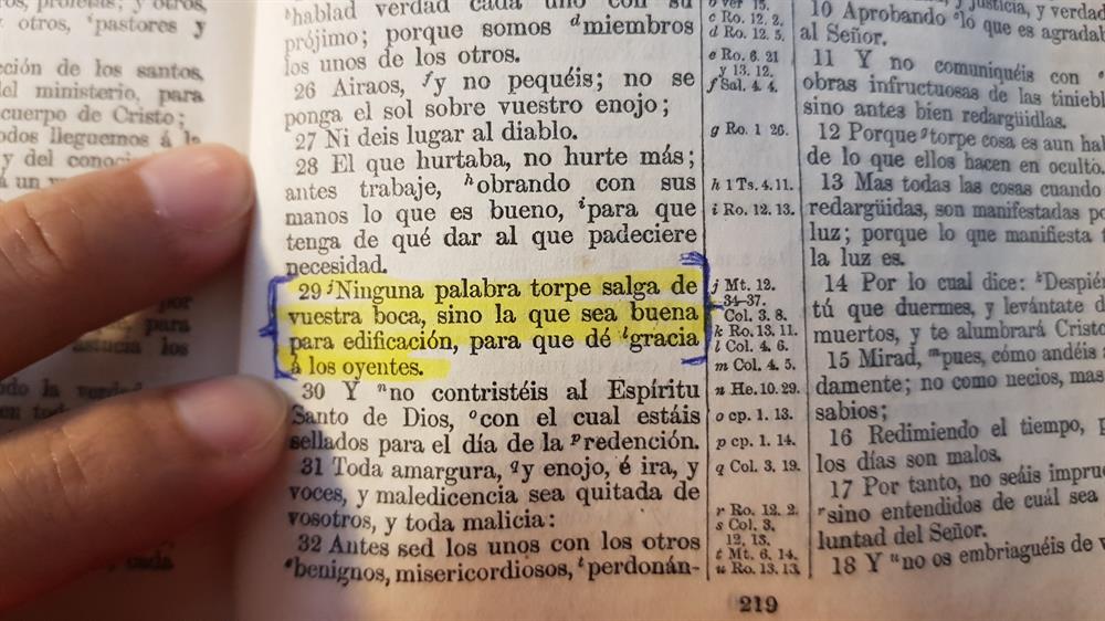 Efesios 4 versiculo 29